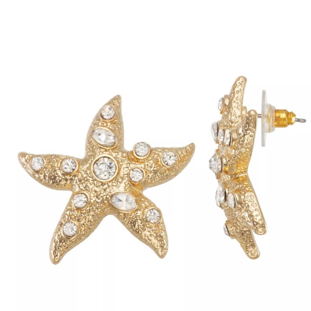 Earrings Gold tone starfish Celebrate Together